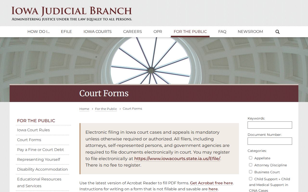 Wapello County bench warrant court form search