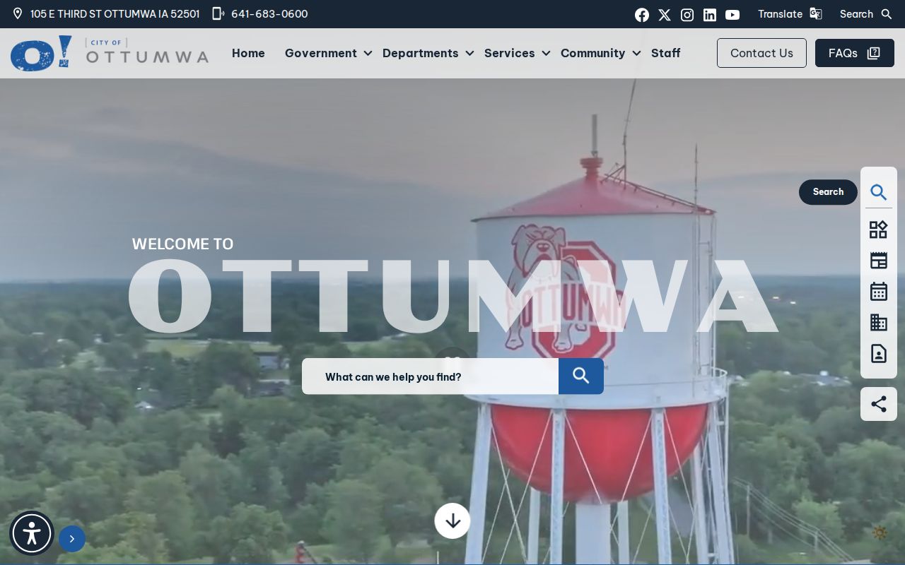 Ottumwa city service route for Wapello County traffic warrant questions