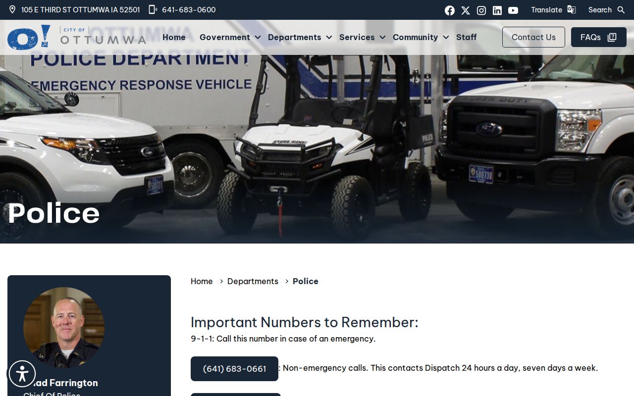 Ottumwa Police routing for Wapello County traffic warrants