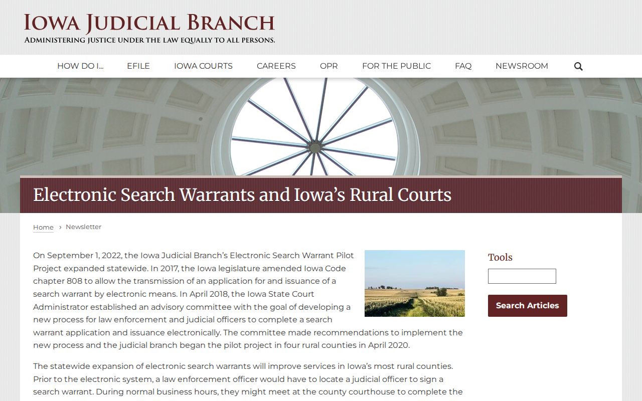 Wapello County traffic warrant electronic court process
